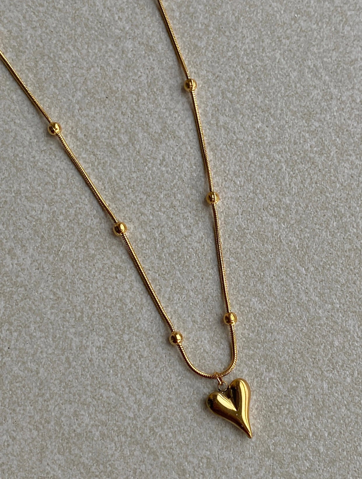 Necklace - Western stainless steel gold plated chunky heart LOVE